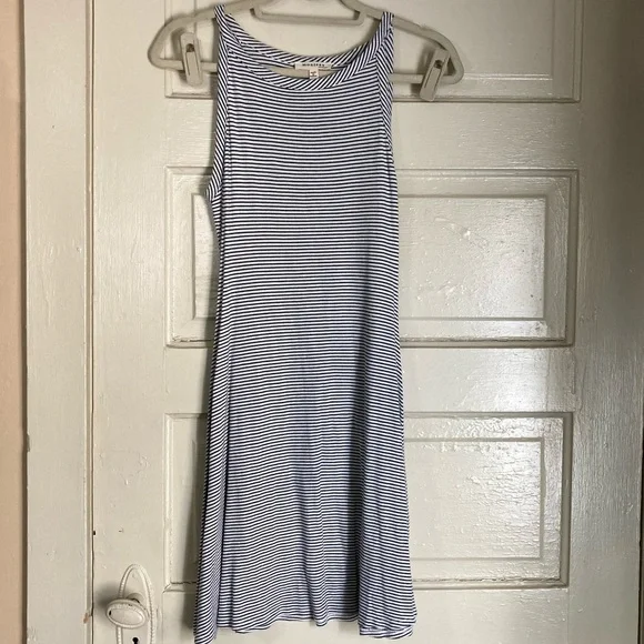 Monteau | Dresses | Monteau Black And White Striped Trapeze Dress | Poshmark